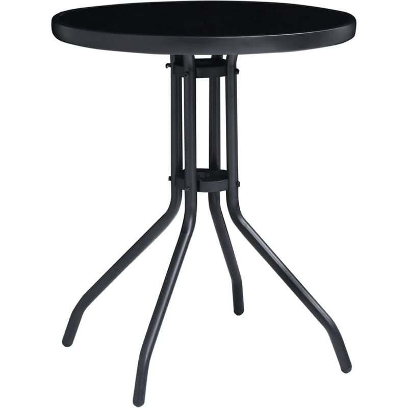 

Mesa de jardín acero y vidrio negro 60 cm - Negro - Vidaxl