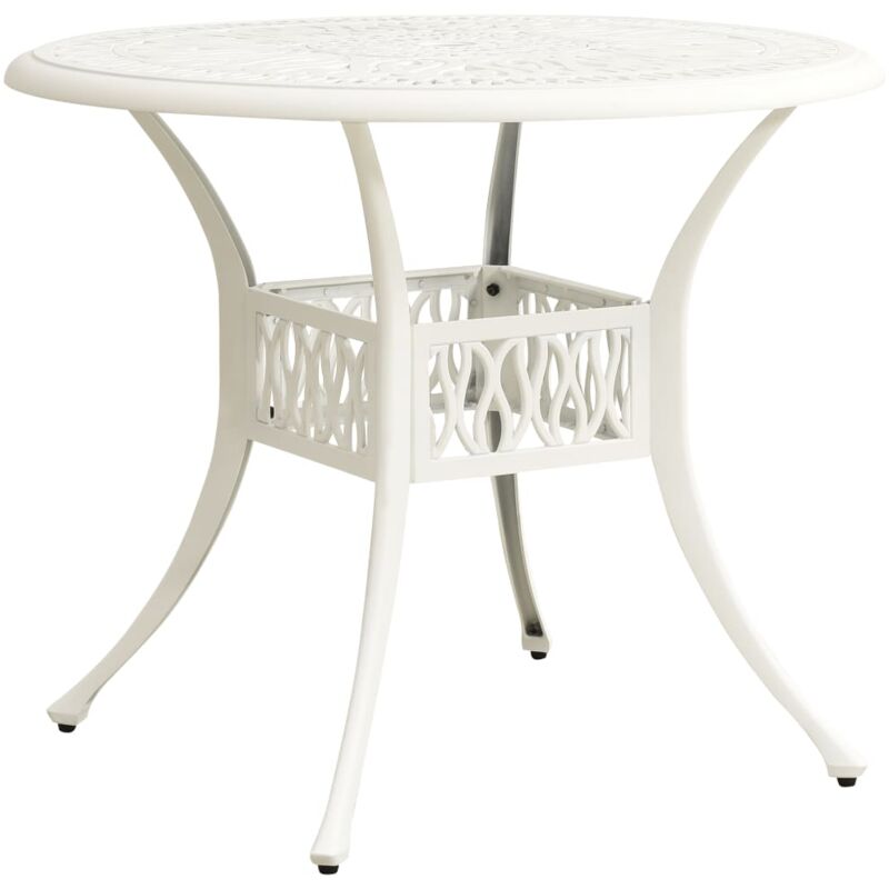 

vidaXL Mesa de jardín aluminio fundido blanco 90x90x74 cm - Blanco