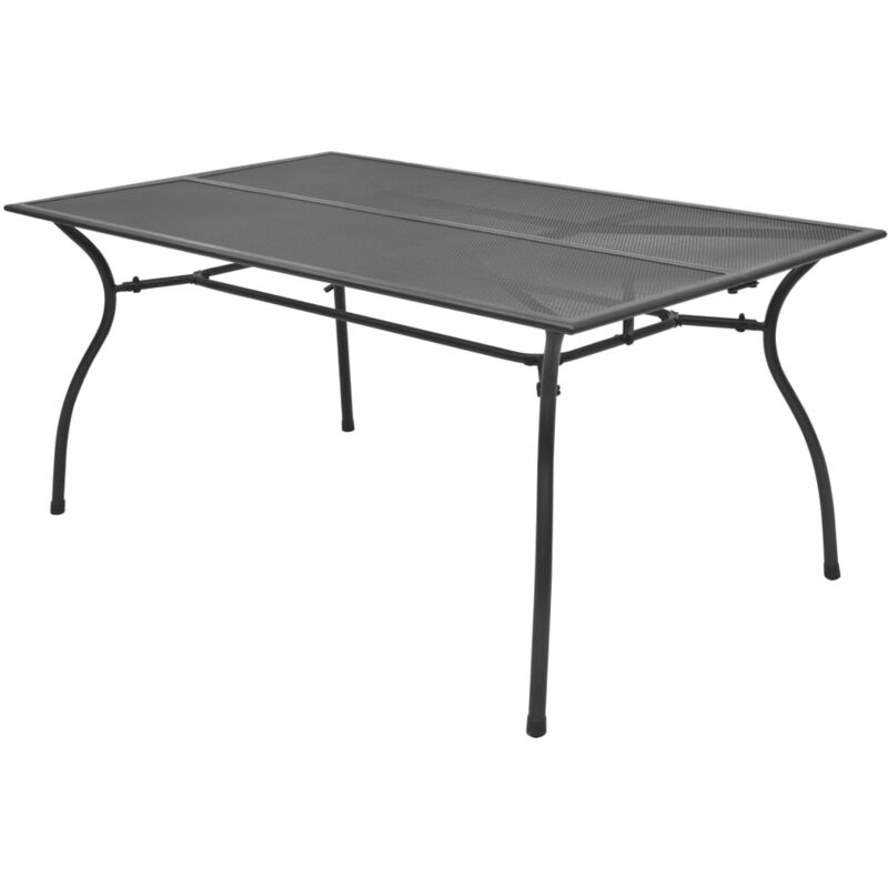 

vidaXL Mesa de Jardín de Malla de Acero 150x90x72 cm - Antracita