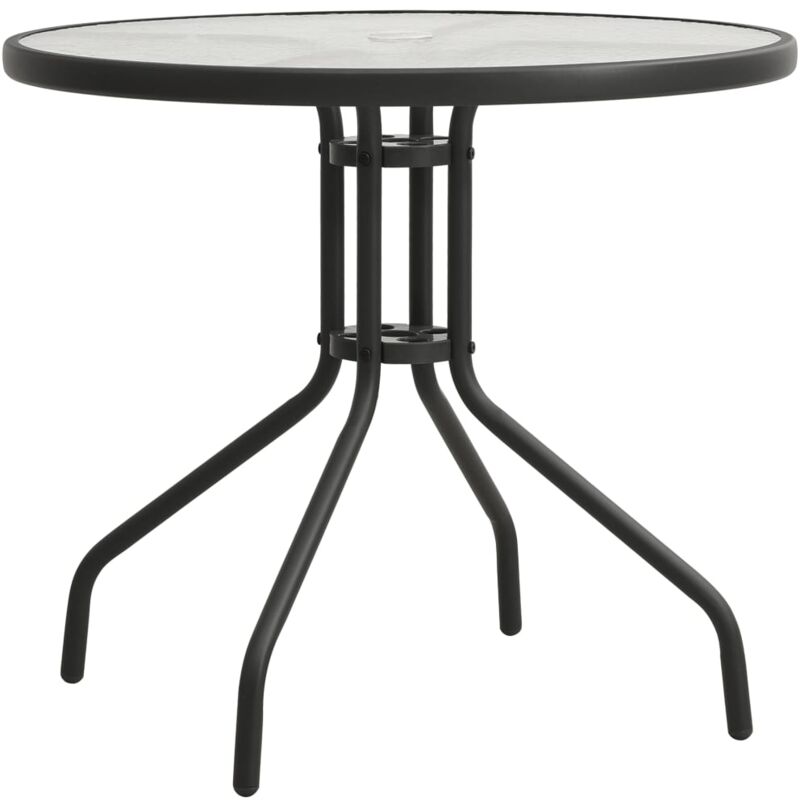 

vidaXL Mesa de jardín bistró de acero gris antracita Ø80x71 cm - Antracita