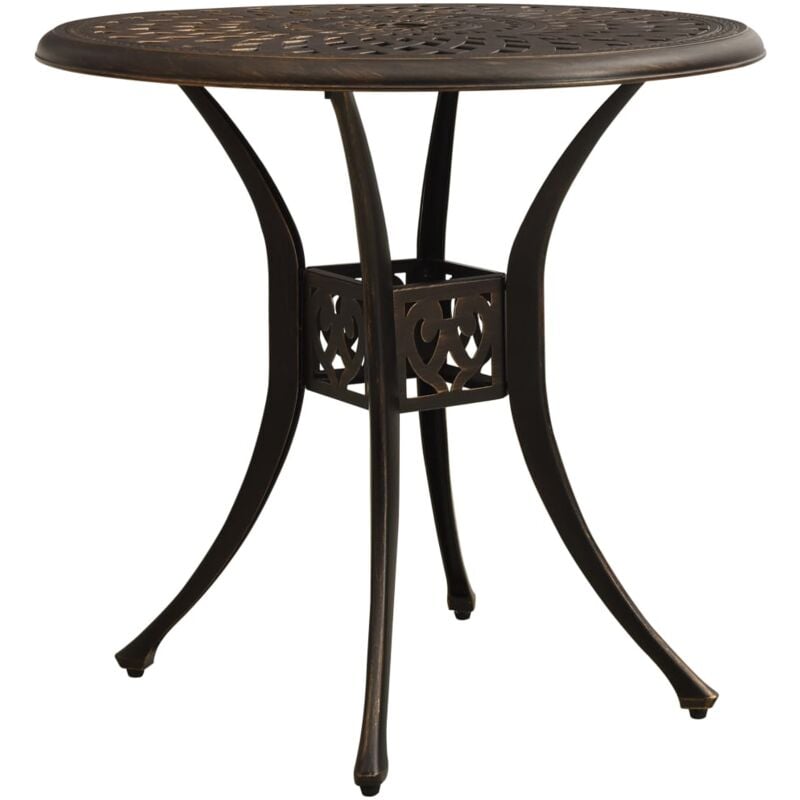 

vidaXL Mesa de jardín bronce aluminio fundido 78x78x72 cm - Marrón