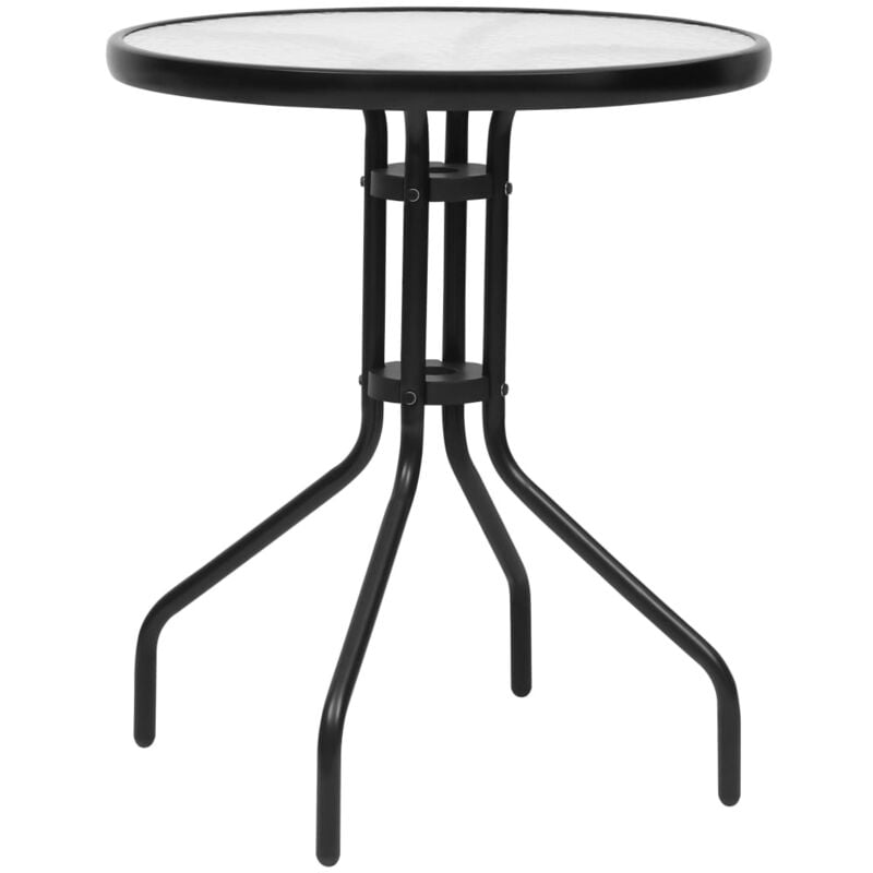 

vidaXL Mesa de jardín de acero negro Ø60x70 cm - Negro