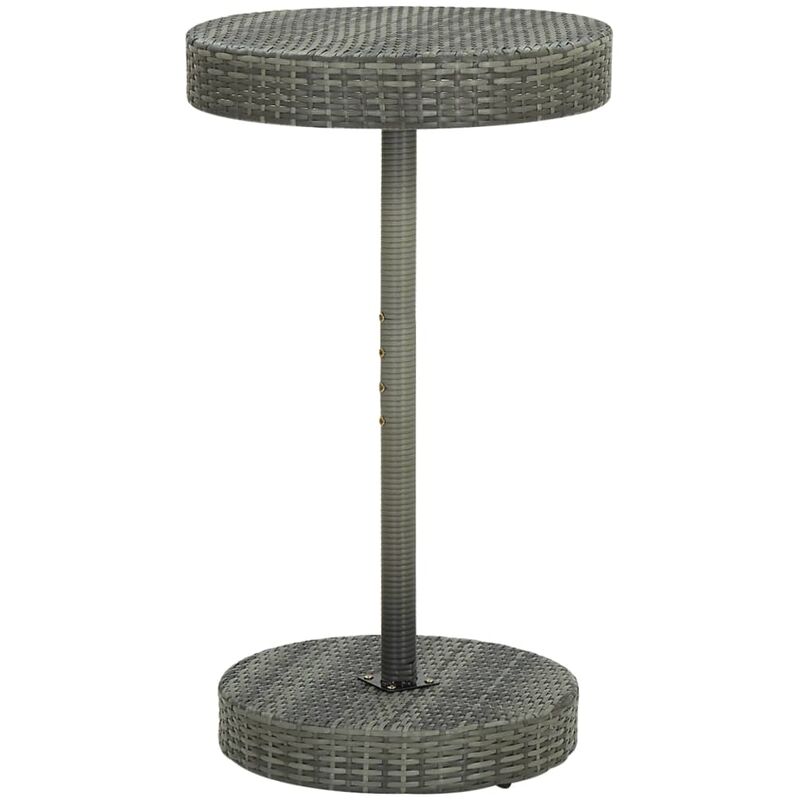 

vidaXL Mesa de jardín de ratán sintético gris 60,5x106 cm - Gris