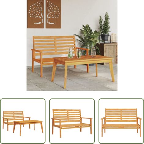 vidaXL Mesa de jardín -  Set de muebles de jardín madera maciza de acacia