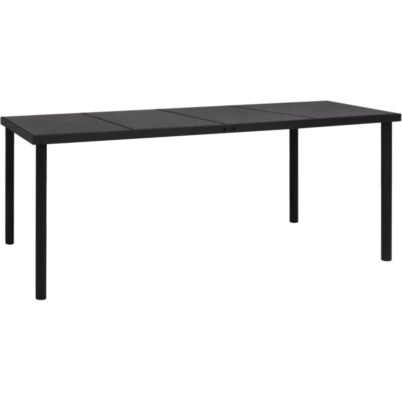

vidaXL Mesa de jardín de acero negra 190x90x74 cm - Negro