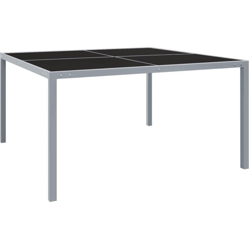 

vidaXL Mesa de jardín de jardín de acero y vidrio gris 130x130x72 cm - Gris