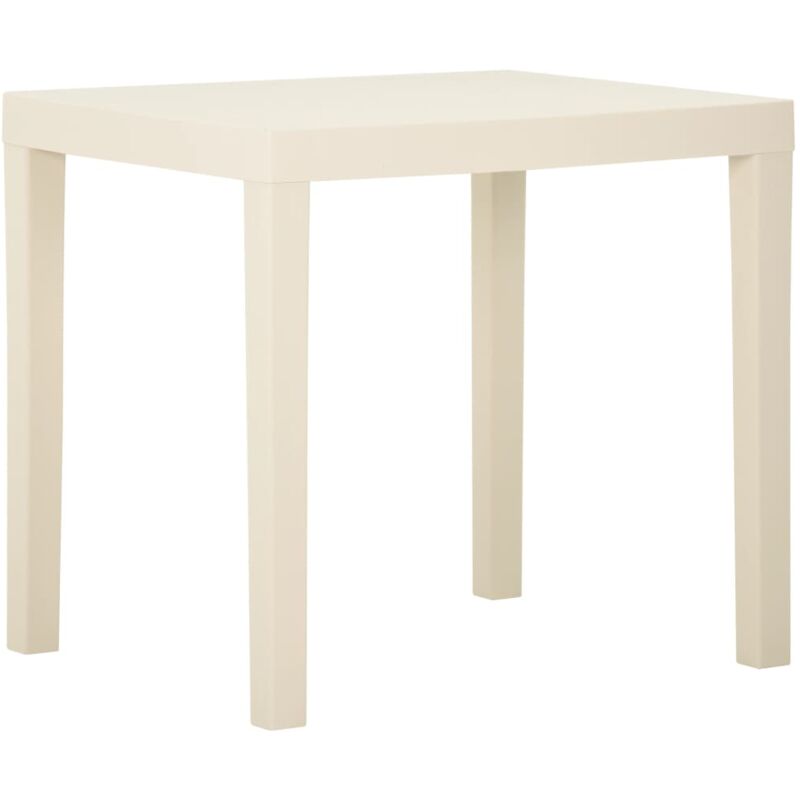 

vidaXL Mesa de jardín de plástico blanca 79x65x72 cm - Blanco