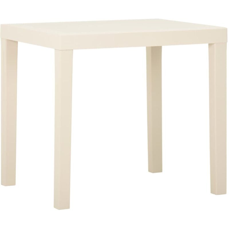 

vidaXL Mesa de jardín de plástico blanca 79x65x72 cm - Blanco