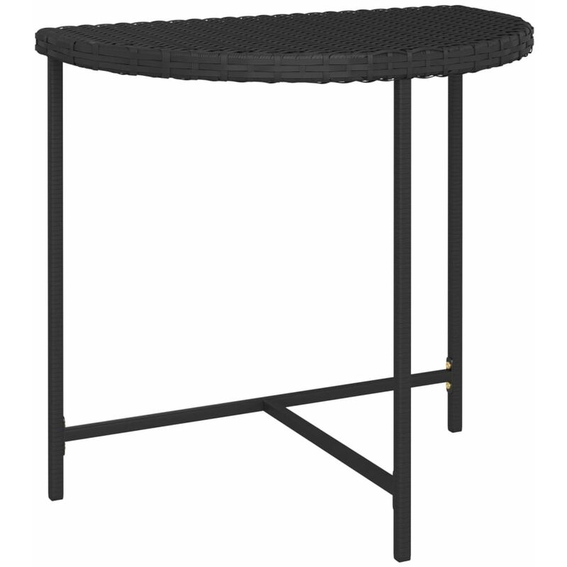 

Mesa de jardín de ratán sintético negra 80x50x75 cm - Negro - Vidaxl