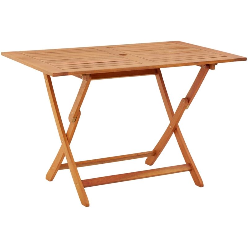 

vidaXL Mesa de jardín plegable madera maciza de eucalipto 120x70x75 cm - Marrón
