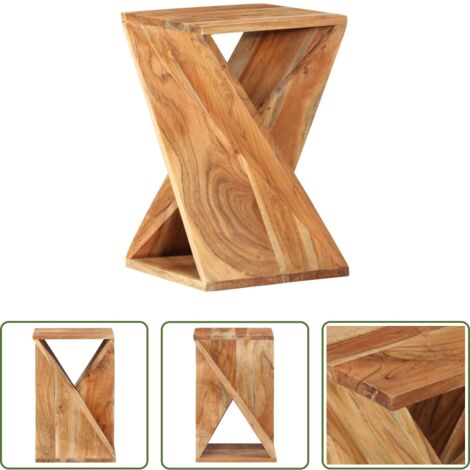 vidaXL Mesa de madera maciza -  Mesa auxiliar madera maciza de acacia 35x35x55 cm