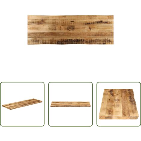 vidaXL Mesa de madera maciza -  Tablero de mesa borde natural madera maciza mango 120x40x2,5 cm