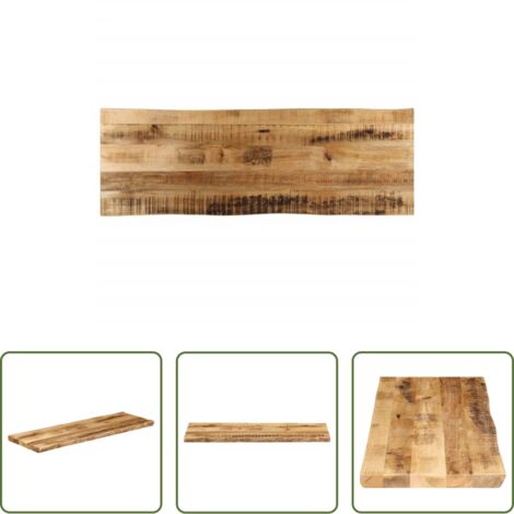 vidaXL Mesa de madera maciza -  Tablero de mesa borde natural madera maciza mango 140x40x3,8 cm