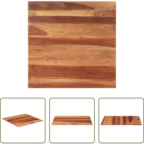 vidaXL Mesa de madera maciza -  Tablero de mesa madera maciza de acacia 15-16 mm 80x80 cm