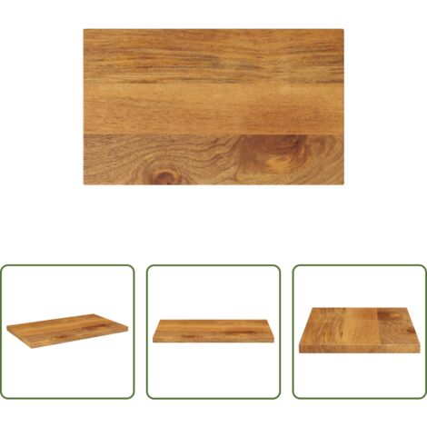 vidaXL Mesa de madera maciza -  Tablero de mesa rectangular madera maciza mango 40x20x3,8 cm