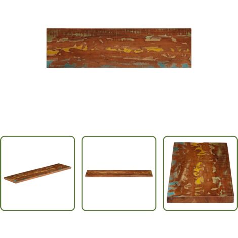 vidaXL Mesa de madera maciza -  Tablero mesa rectangular madera maciza reciclada 120x40x2,5 cm