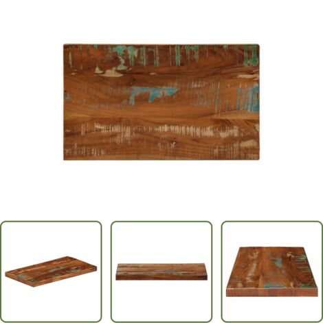 vidaXL Mesa de madera maciza -  Tablero mesa rectangular madera maciza reciclada 50x40x2,5 cm