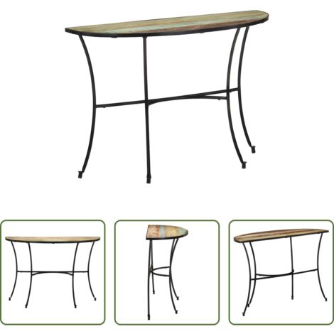 vidaXL Mesa de madera -  Mesa auxiliar de madera maciza reciclada 110x40x77 cm