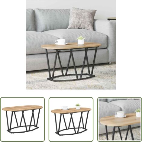 vidaXL Mesa de madera -  Mesa de Café Roble artesanal 80 x 40 x 40.5 cm