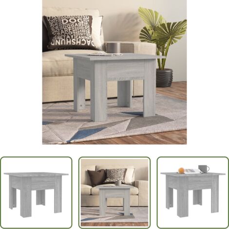vidaXL Mesa de madera -  Mesa de centro madera de ingeniería gris Sonoma 55x55x42 cm