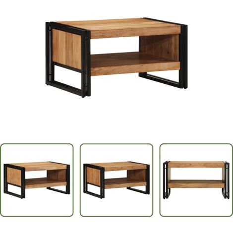 vidaXL Mesa de madera -  Mesa de centro madera maciza de acacia 70x50x38 cm