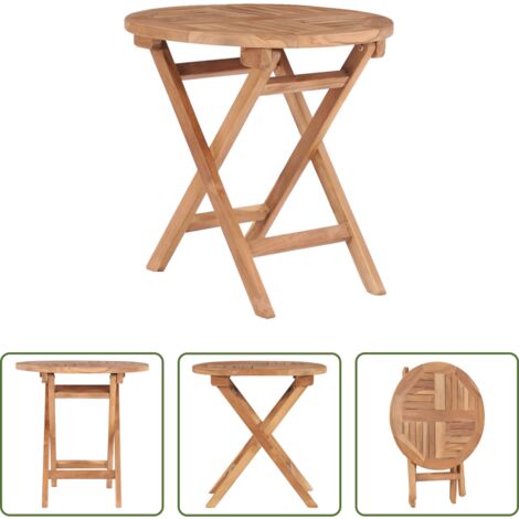 vidaXL Mesa de madera -  Mesa de jardín plegable madera maciza de teca 45 cm