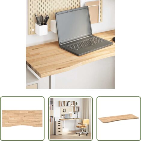 vidaXL Mesa de madera -  Tablero escritorio rectangular madera maciza roble sin tratar