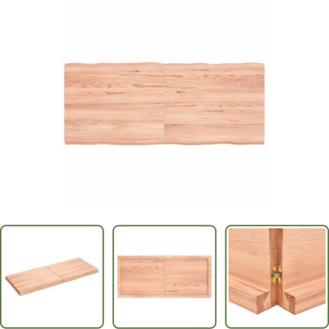 vidaXL Mesa de madera tratada -  Tablero mesa madera tratada borde natural marrón 120x50x(2-6)cm