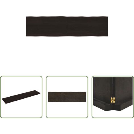 vidaXL Mesa de madera tratada -  Tablero mesa madera tratada borde vivo marrón 200x50x(2-6) cm