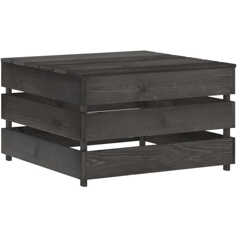 

vidaXL Mesa de palés para jardín de madera de pino impregnada - Gris