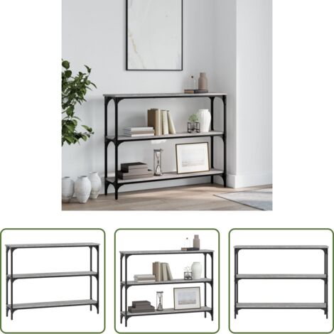 vidaXL Mesa de pasillo -  Mesa consola madera de ingeniería gris Sonoma 100x22,5x75 cm