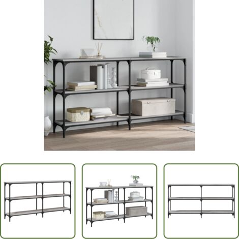 vidaXL Mesa de pasillo -  Mesa consola madera de ingeniería gris Sonoma 150x29x75 cm