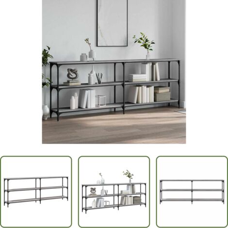 vidaXL Mesa de pasillo -  Mesa consola madera de ingeniería gris Sonoma 200x29x75 cm