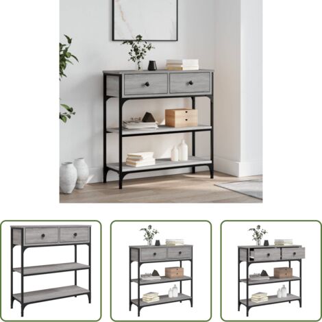 vidaXL Mesa de pasillo -  Mesa consola madera de ingeniería gris Sonoma 72,5x25x75 cm