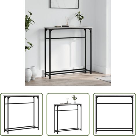 vidaXL Mesa de pasillo -  Mesa consola madera de ingeniería gris Sonoma 75x19,5x75 cm