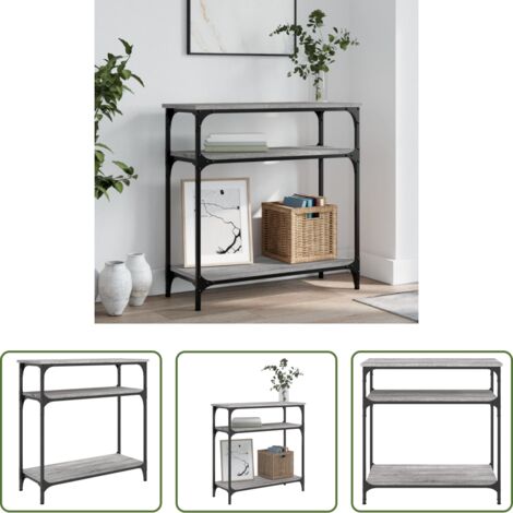 vidaXL Mesa de pasillo -  Mesa consola madera de ingeniería gris Sonoma 75x29x75 cm