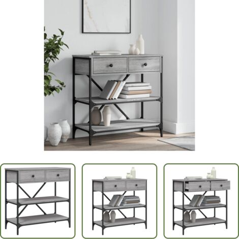 vidaXL Mesa de pasillo -  Mesa consola madera de ingeniería gris Sonoma 75x34,5x75 cm
