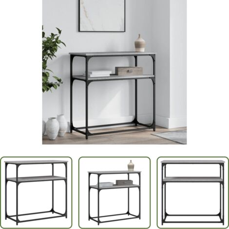 vidaXL Mesa de pasillo -  Mesa consola madera de ingeniería gris Sonoma 75x35,5x75 cm