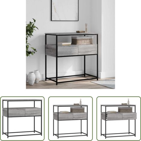 vidaXL Mesa de pasillo -  Mesa consola madera de ingeniería gris Sonoma 75x40x75 cm