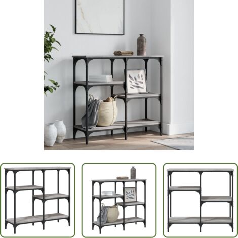 vidaXL Mesa de pasillo -  Mesa consola madera de ingeniería gris Sonoma 80x29x75 cm