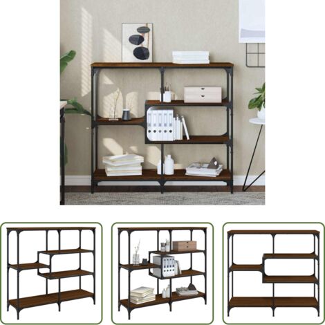 vidaXL Mesa de pasillo -  Mesa consola madera de ingeniería marrón roble 103x32x95 cm