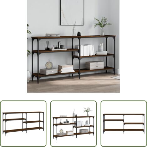 vidaXL Mesa de pasillo -  Mesa consola madera de ingeniería marrón roble 160x29x75 cm
