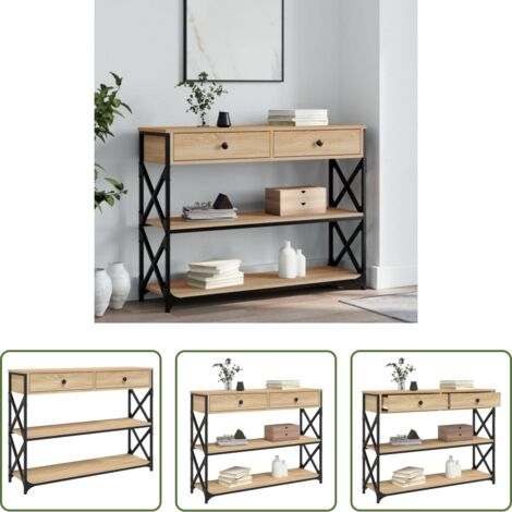 vidaXL Mesa de pasillo -  Mesa consola madera de ingeniería roble Sonoma 100x28x75 cmm