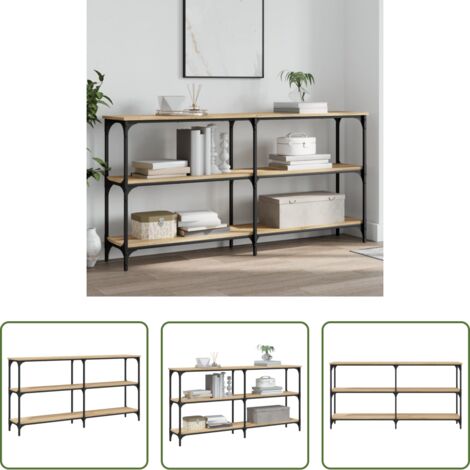 vidaXL Mesa de pasillo -  Mesa consola madera de ingeniería roble Sonoma 150x29x75 cm