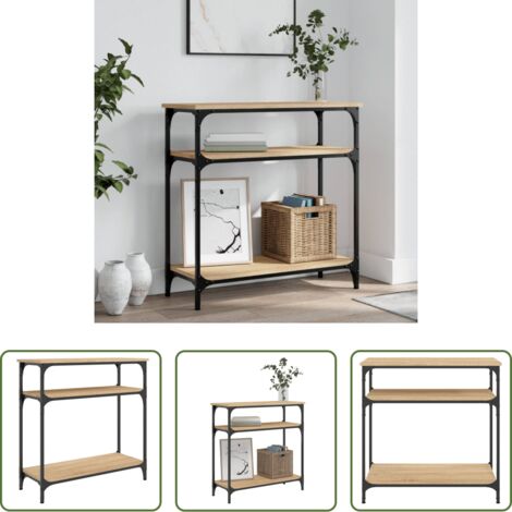 vidaXL Mesa de pasillo -  Mesa consola madera de ingeniería roble Sonoma 75x29x75 cm