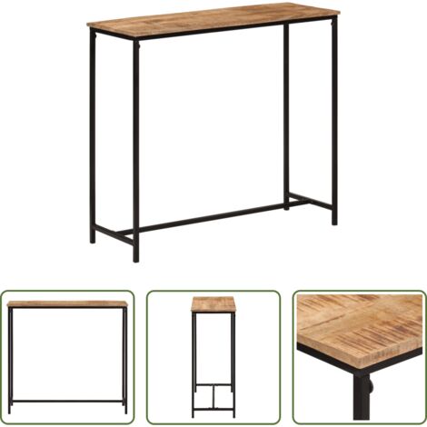 vidaXL Mesa de pasillo -  Mesa consola madera maciza de mango y hierro 80x30x74 cm