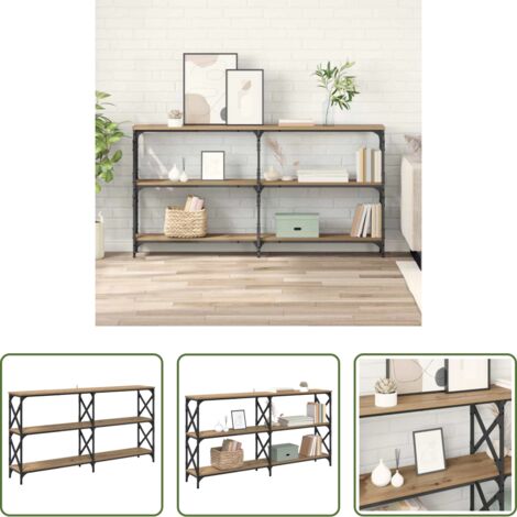 vidaXL Mesa de pasillo -  Mesa Consola Roble artesanal 156 x 28 x 80,5 cm