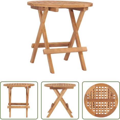 vidaXL Mesa de picnic -  Mesa plegable de jardín madera maciza de teca 50x50x50 cm