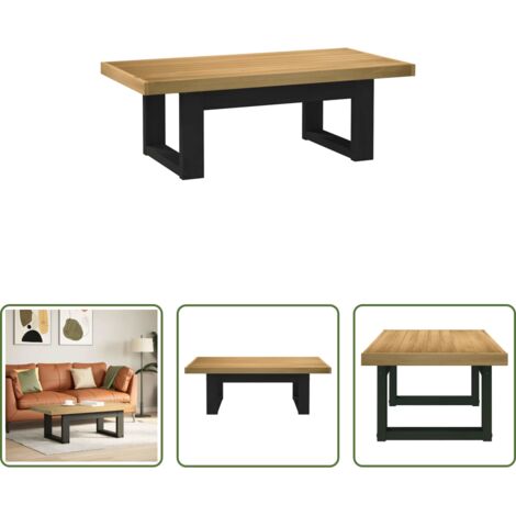 vidaXL Mesa de pino -  Mesa de centro NOAIN patas en U madera maciza pino 120x60x40 cm
