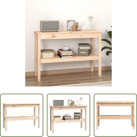 vidaXL Mesa de recibidor -  Mesa consola madera maciza de pino 110x40x75 cm